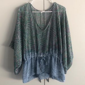 Cabi style 731 sheer multi color blouse